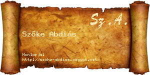 Szőke Abdiás névjegykártya